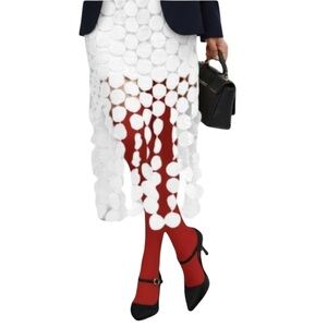 🍒NWOT🍒Cicy Bell High-WaistedHollow Out Midi Skirt in Snow, Size Medium